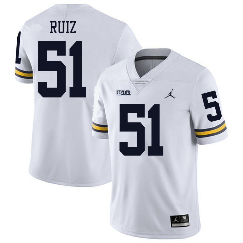 Jordan Brand Men #51 Cesar Ruiz Michigan Wolverines College Football Jerseys Sale-White